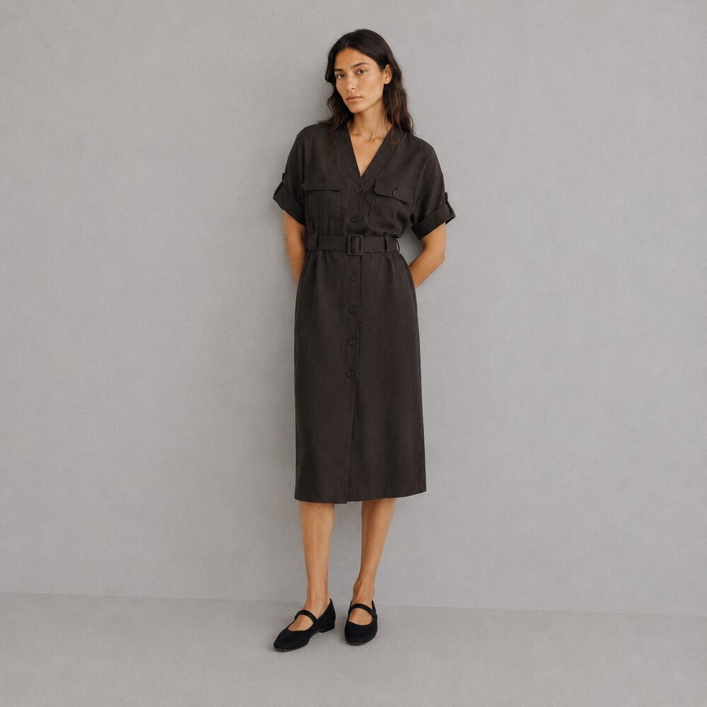 M.M. Lafleur The Artemis Safari Midi/Maxi Dress Womens 10 Everyday Twill NWOT